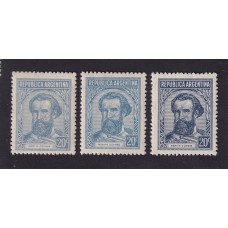 ARGENTINA 1935 GJ 754 x 2 + 755 ESTAMPILLAS NUEVAS MINT 2 COLORES DIF DEL 754 U$ 6.5